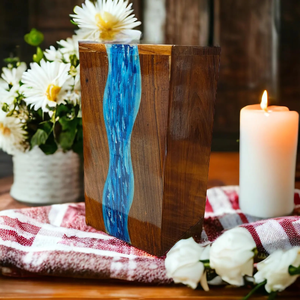 Handmade Rosewood Cremation Urn Epoxy Resin <b>Memorial</b> <b>Keepsake</b> Pet And Human Cremation urns - Product Image 4