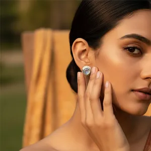 Boucles d'oreilles tendance en argent 925 avec pierre de lune et émeraude taille poire, or 14K et 18K, forme goutte d'eau, pour un usage quotidien féminin - Product Image 3