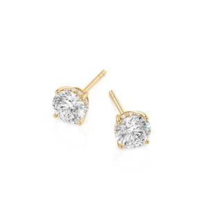 Moissanite Earrings Jeulia Round Cut Sterling <b>Silver</b> <b>Stud</b> Earrings - Product Image 3