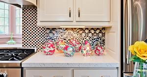 Ornate Red Floral <b>Ceramic</b> <b>Knobs</b> Hand Painted Pulls for Cabinets & Cupboards for Bedroom Bathroom Living Room - Product Image 3