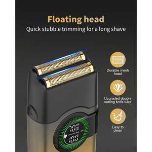 Rasoir électrique pour hommes, rasoir à double grille, lames flottantes, sans fil, rechargeable par USB, 100 minutes d'utilisation, lavable, pour le rasage du visage - Product Image 6