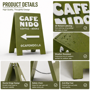Support d'affichage portable en métal en forme de A, panneau sandwich double face <span class=keywords><strong>pour</strong></span> publicité et événements en extérieur - Product Image 3