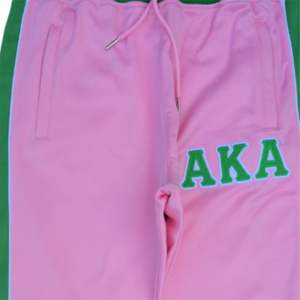 Pantalones de chándal retro para mujer Ropa griega de hermandad vintage | Pantalones atléticos de poliéster 100% rosa y verde con diseño personalizado - Product Image 6