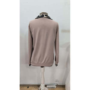 Blusa de Mujer con Cuello de Leopardo y Cierre de Cremallera, Manga Larga, Estilo Waffle, 31621 - Beige - Product Image 4