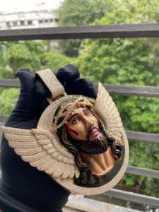 Colgante de Jesús con Incrustaciones de Moissanita: Joyería Hip Hop de Plata 925 - Product Image 6