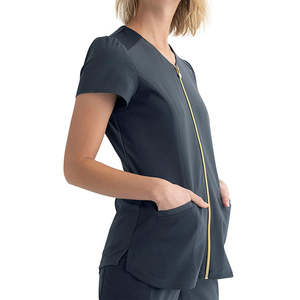 Alta calidad personalizada cremallera frontal cuello en V médico Scrubs hecho por Star Figure Enterprises OEM enfermería Scrubs - Product Image 3