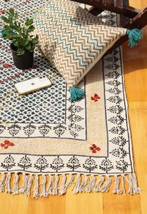 Tapis traditionnels 100% coton avec motifs de conception de points Grand travail de broderie pour la décoration intérieure et l'utilisation de la voiture Lavable - Product Image 4