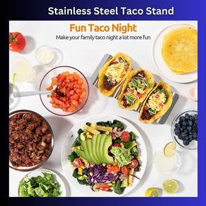 Usine directe écologique accessoires de cuisine en acier inoxydable métal porte-taco support plaque plat vaisselle vaisselle service en gros - Product Image 4