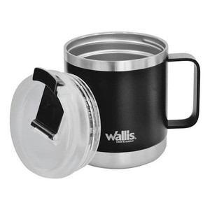 Tazza Termica in Acciaio Inossidabile 470 Ml Nero Opaco con Protezione Antispruzzo e Coperchio a Vite - Product Image 2