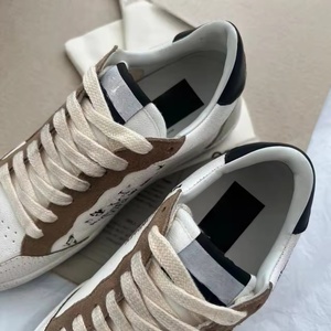 Zapatillas de Piel Genuina de Ganso Blanco Antideslizantes Cómodas Estilo Urbano Dorado Desgastado Transpirables a la Moda - Product Image 2