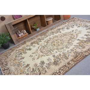 5.1x9.1 ft Vintage Rug, <b>Brown</b> Persian Turkish Rug <b>Wool</b> - Product Image 3
