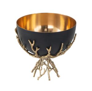 Bol décoratif en bois et en métal de luxe en métal Conception et taille personnalisées Support en bois de cerf Plateau de table Bol à fruits secs Vente en usine. - Product Image 4