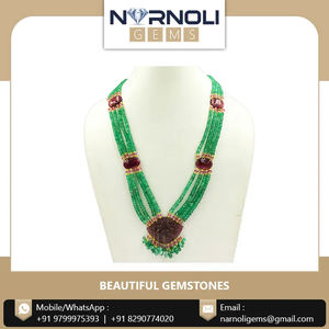 Achetez un élégant collier pendentif en saphir jaune et perles de tourmaline au prix de gros - Product Image 3