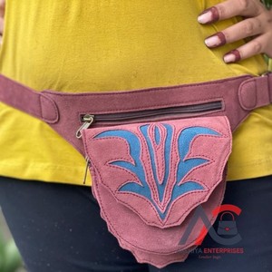 Stylish Vintage Genuine Suede Leather Hip Waist <b>Pocket</b> <b>Belts</b> Pure Leather Bum Bag - Product Image 1