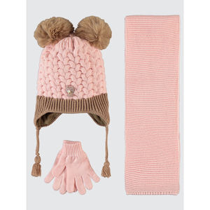Ensemble de gants bonnet d'accessoires pour l'école pour filles avec écharpe pour l'hiver - Product Image 1
