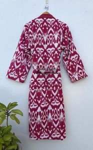 เสื้อคลุมผ้าฝ้ายทำด้วยมือเสื้อแจ็คเก็ตบุนวมสำหรับผู้หญิงใส่ได้ทั้งชายและหญิงชุดกิโมโนอินเดียชายหาดยาวพิมพ์ลายดอกไม้ระบายอากาศได้ดีในฤดูหนาว - Product Image 4