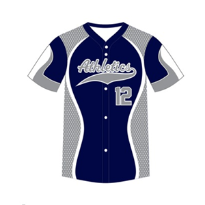 Prix de gros, maillots de baseball en tissu polyester respirant à col en V, entièrement boutonnés, sur mesure avec nom et numéro d'équipe sublimés - Product Image 2