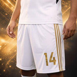 Uniforme de Fútbol Golden Aura Elite Kit, Color Blanco, Pantalón Corto de Verano, 100% Poliéster, Secado Rápido, Transpirable, para Atletas de Alto Rendimiento - Product Image 3