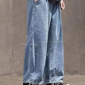 Pantalon en jean à jambes larges sur mesure pour hommes Taux de vente total 2025 Vêtements décontractés pour hommes à vendre en taille adulte - Product Image 6