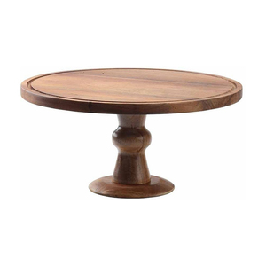 Support à gâteau en bois d'acacia servant des plateaux à dessert créatifs avec support à gâteau de forme polie et ronde faite à la main - Product Image 4