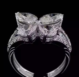 แหวนเพชรรูปผีเสื้อประดับเพชร14K แต่ละชิ้นของขวัญงานหมั้นสำหรับแหวนของเธอสำหรับผู้หญิง - Product Image 5