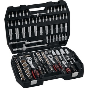 171-Piece Socket Wrench <b>Set</b> 1/4" + 3/8" + 1/2" Drive 4-32 mm Sizes 72-Tooth Ratchet 6-Point - Product Image 1