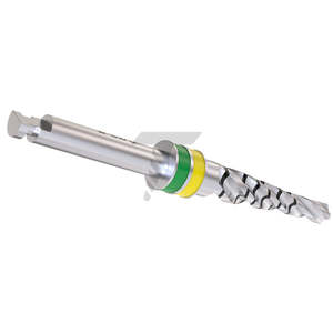 Foret conique 02.5X03.7 externe irrigué, en acier inoxydable, code couleur vert/jaune, longueur de 16.0mm - Product Image 2