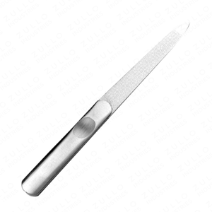 Lime à ongles en acier inoxydable avec logo personnalisé, double face, outil professionnel de manucure et pédicure, fournisseur OEM de marques privées - Product Image 2