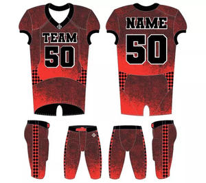 Últimos diseños Tops Uniforme de fútbol americano Jersey de fútbol americano bordado sublimado de alta calidad con pantalones acolchados - Product Image 1