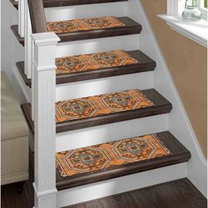 Orange Rug, Printed Rug, Modern Design, Ethnic Pattern, Easy Clean,Goblen - Product Image 1