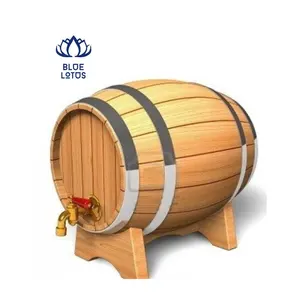 ถังไม้ทรงกระบอก ขนาด 30 แกลลอน - Product Image 1