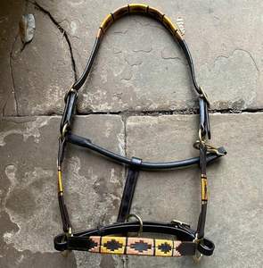Caballo POLO Inglés Cuero Headcollar / Halter Bordado Calidad - Product Image 6