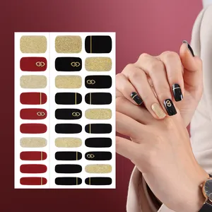 Tiras de uñas de Gel de alta calidad Signity 3D superventas negro rojo fácil salón pegatinas de uñas moda coreana artículo Decoratio - Product Image 1