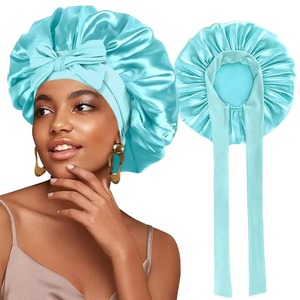 Pour Alpha pour Alpha Bonnet en Satin personnalisé réglable réversible Double couche sororité sommeil broderie impression rose vert plage - Product Image 3