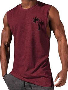 เสื้อกล้ามกีฬาของผู้ชายสำหรับฤดูร้อนเสื้อกล้ามระบายอากาศได้ดีผ้าฝ้าย100% ลูกไม้กันยูวีแขนกุดสำหรับเพาะกาย - Product Image 6