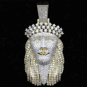 Colgante de Jesús de Hip Hop de moda, Diamante cultivado en laboratorio personalizado, colgante de diseño de fianza de corazón helado de Plata de Ley 925 para Unisex - Product Image 1