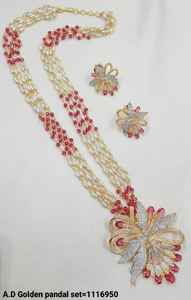 TRADITIONAL AMERICAN PENDENT American DIAMOND PENDENT <b>SET</b> & <b>SILVER</b> PLATED CLASSIC PENDENT <b>SET</b> for WOMEN & GIRL ANDJEWELLERY <b>SET</b> - Product Image 3