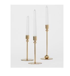 Unique Victorian brass candle holder with luxurious antique design and exquisite handcrafted details for weddings - Product Image 1