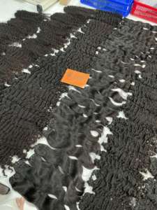 Extensions de cheveux humains vierges du Vietnam trame plate ondulée droite non traitée style péruvien naturel de vague d'eau - Product Image 2