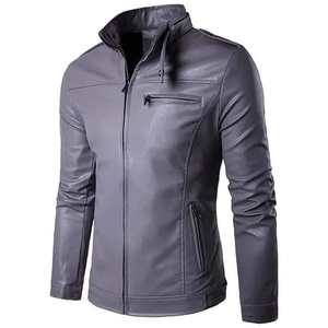 High Quality Custom <b>Men's</b> <b>Biker</b> Genuine Leather <b>Jacket</b> Stand Collar Breathable Classic Motorcycle Leather <b>Jacket</b> Style Winter - Product Image 3