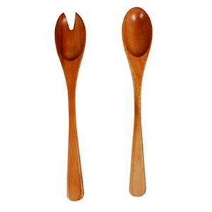 Juego de Servidores de Ensalada de Madera Natural de Color, 2 Espátulas, Utensilios Hechos a Mano Sostenibles, Tamaño Pequeño, Aptos para Congelador, Mirha International - Product Image 4