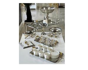 Platos esmaltados modernos Interiores de latón con patrón floral Cuencos de acero inoxidable Soportes de niveles y platos de la India - Product Image 6