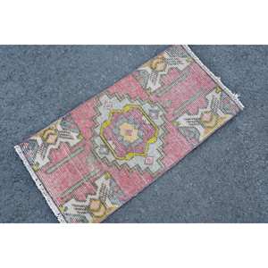 Ethnique Rouge 1.3 X 2.6ft Tapis Turc Grande Surface Laine Seagrass Motif Abstrait Rectangulaire Couloir Conception Tapis De Chambre À Dos En Latex - Product Image 2