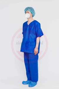 Bata de aislamiento de hospital médico de alta calidad Bata no tejida de calidad superior Uniforme de aislamiento quirúrgico no tejido - Product Image 5