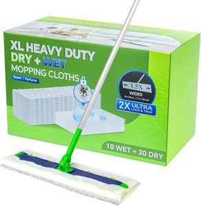 40 Count XL Heavy-Duty Dry + Wet Mop Paños Kit para Swiffer Sweeper XL-Repuestos de almohadillas húmedas desechables XL-Kit de almohadillas multisuperficie - Product Image 1