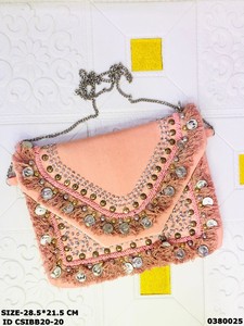 Bolsos de Noche Casuales para Mujer, Hechos a Mano por Banjara Craftstages International, Diseño de Sobre, Estilo Boho, Bordado con Cuentas y Piedras - Product Image 3