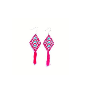 Top vente broderie boucle d'oreille prix de gros mode perles boucle d'oreille pour femmes filles utiliser pour cadeaux boucles d'oreilles pour produit fait main - Product Image 2