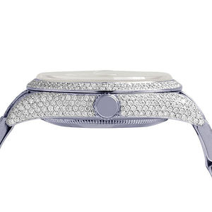 นาฬิกาข้อมือสีเงินหน้าปัดโรมันสุดเก๋ประดับเพชรทำด้วยมือทำจากสแตนเลสสตีลนาฬิกางานปาร์ตี้แบบหรูหราทำจากแก้ว - Product Image 5