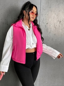 Chaleco acolchado de invierno personalizado de alta calidad para mujer, chaqueta informal acolchada sin mangas, chaleco de plumón de pato, abrigo - Product Image 3