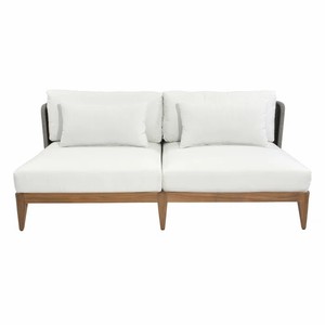 Chaise longue de luxe en bois de teck 2 places pour jardin patio imperméable à l'eau canapé extérieur meubles pour cour ou hôtel style loisirs - Product Image 2
